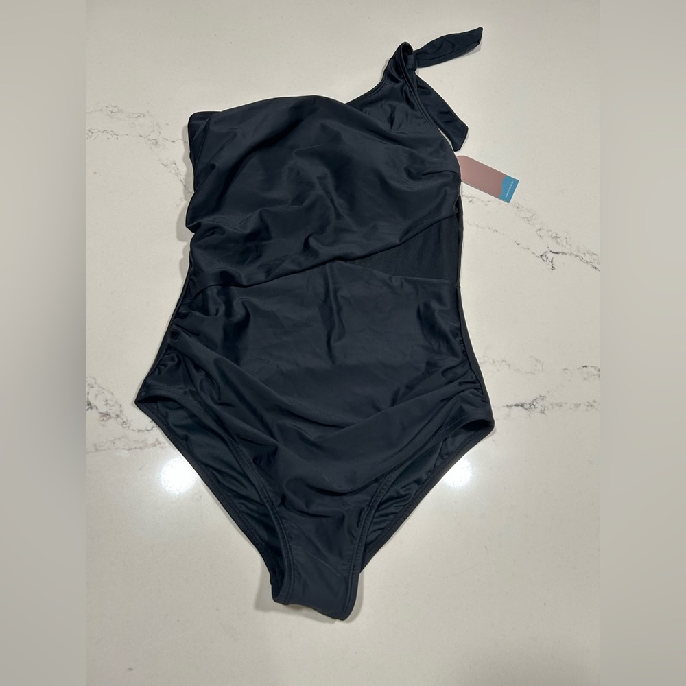 NEW 1 Shoulder 1 Piece Black Bathibg Suit Swimsuit S